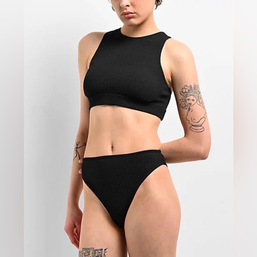 Nike Elevated Essential High Waist Black Bikini Bottom
